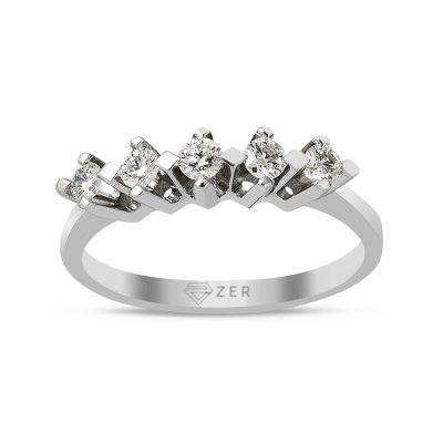 0,20 Karat Five-Stone Diamond Ring