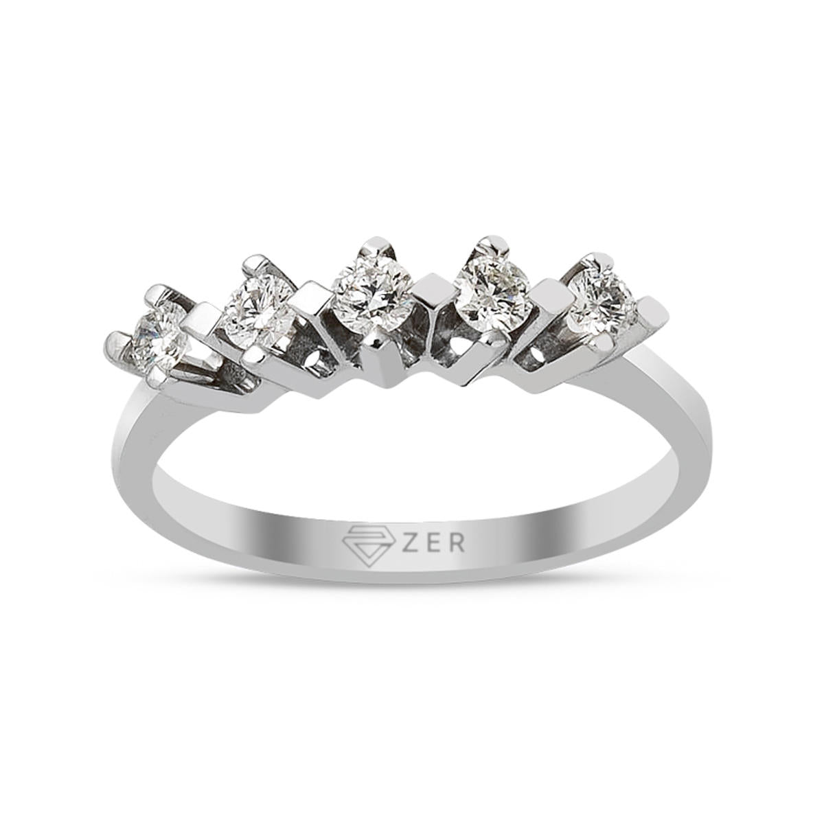 0,20 Carat Cinq Pierres Diamant Bague