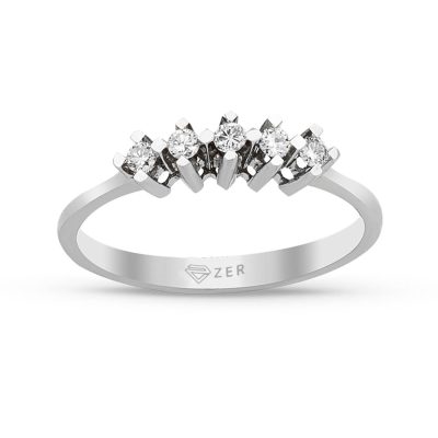 0,17 Karat Diamond Five-Stone Ring