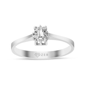 Trendy Baguette Diamondlı Gold Ring