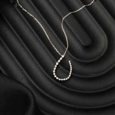 0,15 Karat Drop Design Diamond Necklace - 14K - 1.44g - EZ Gold