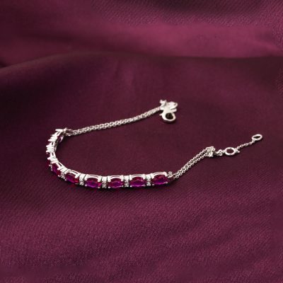 Damla Yakut Taşlı Pırlanta Bileklik - 14K - 3.91g - EZ Gold