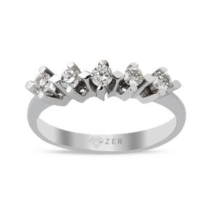 Çapraz Montür 0,19 Carat Five-Stone Diamond Ring