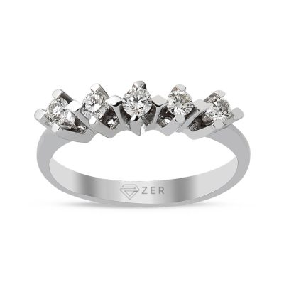 Çapraz Montür 0,19 Carat Cinq Pierres Diamant Bague