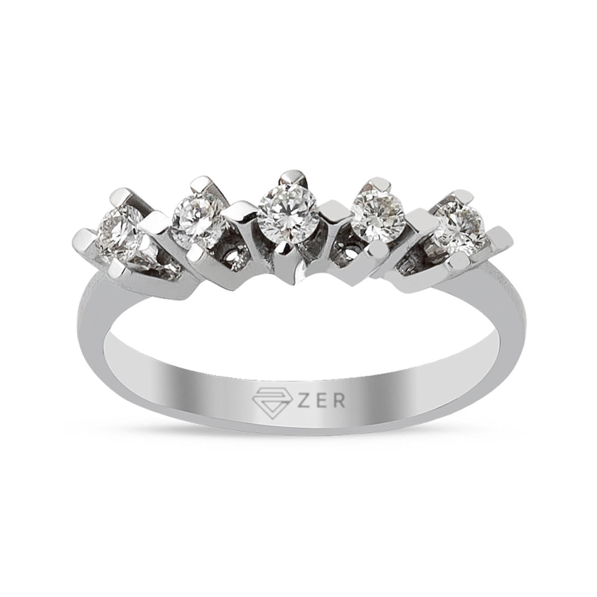 Çapraz Montür 0,19 Carat Five-Stone Diamond Ring