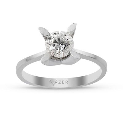 Griffe Amande 0,26 Carat Solitaire Diamant Bague