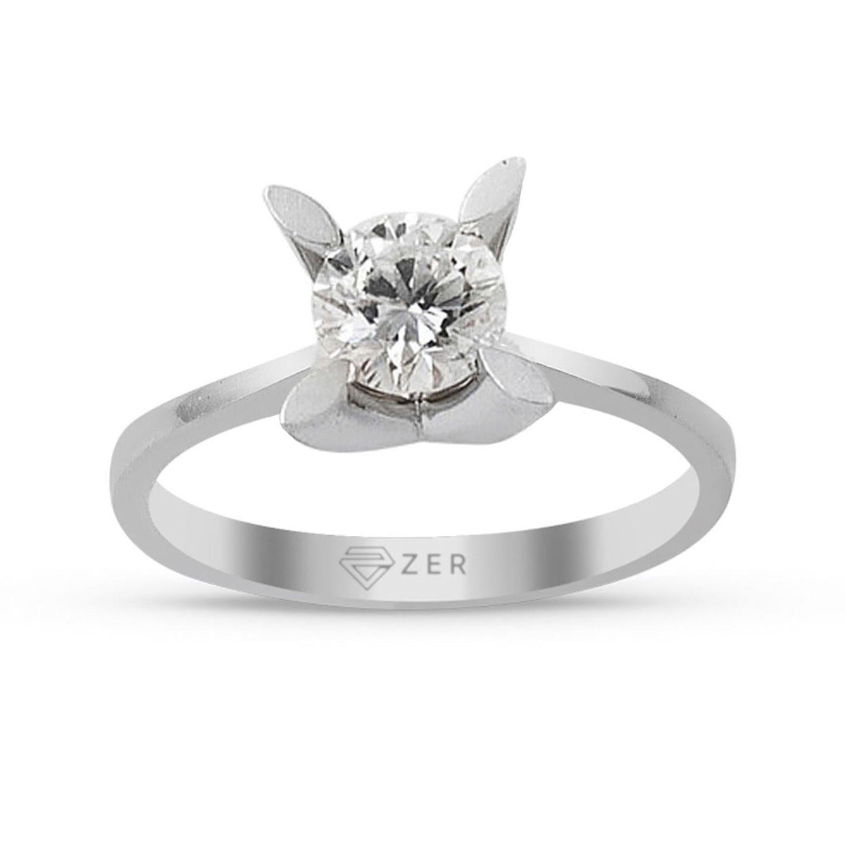 Griffe Amande 0,26 Carat Solitaire Diamant Bague