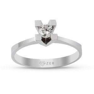 0,19 Carat Diamant Solitaire 14 Carats Or Bague