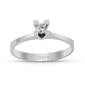 0,10 Carat Griffe Carrée Solitaire Diamant Bague