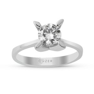 0,39 Carat G Color Almond Setting Solitaire Diamond Ring