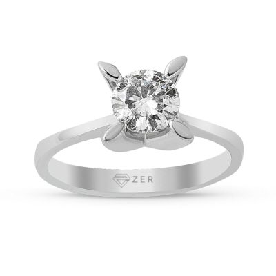 0,39 Carat G Couleur Griffe Amande Solitaire Diamond Ring