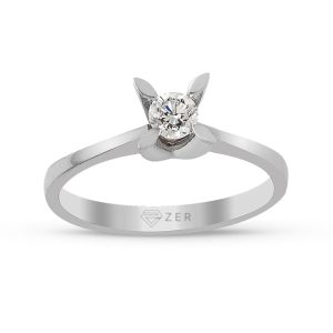 F Color 0,07 Carat Diamond Solitaire Ring