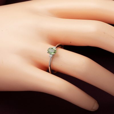 0,45 ct Zümrüt & 0,04 ct Diamondlı Ring - 14K - 1.73g - EZ Gold