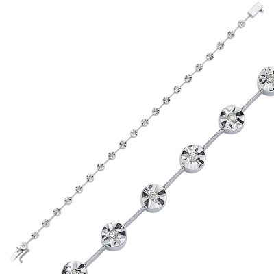 Light Cascade 0,13 Karat Diamondlı Bracelet - 14K - 6.49g - EZ Gold