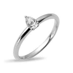 0,29 Carat Goutte Solitaire Diamant Bague