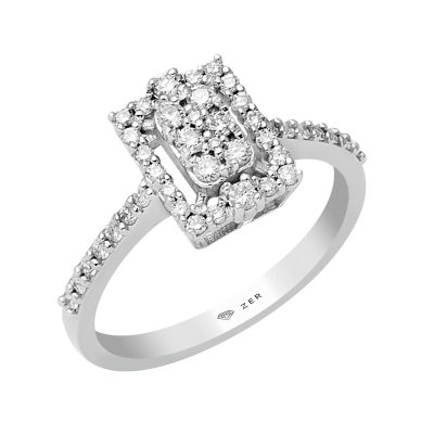 Zer 0,38 Carat Diamond Gold Ring