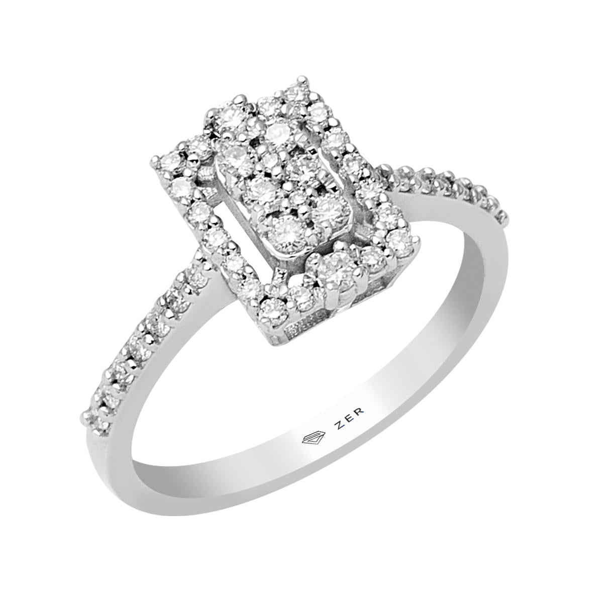 Zer 0,38 Carat Diamond Gold Ring
