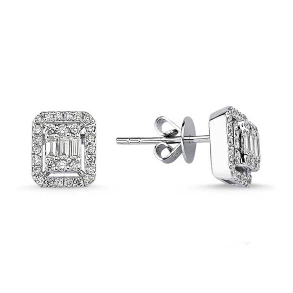 0,86 Carat Diamond Baguette Earring